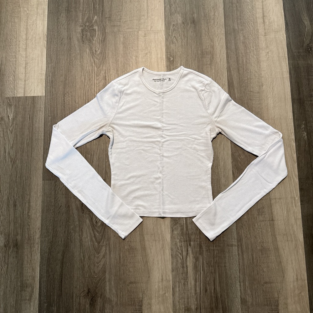Abercrombie & Fitch Cream Ribbed Tee